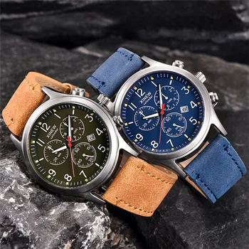 Mens Watches Brand Luxury Men's Military Quartz Sports Wristwatch Luminous Hands PU Leather Male Clock Auto Date Watch
Mens Watches Brand Luxury Men's Military Quartz Sports Wristwatch Luminous Hands PU Leather Male Clock Auto Date Watch