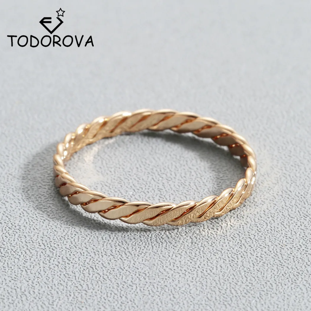 Todorova Round Rings for Women Minimalist Jewelry Thin Gold-color Twist Rope Stacking Wedding Rings bijoux
Todorova Round Rings for Women Minimalist Jewelry Thin Gold-color Twist Rope Stacking Wedding Rings bijoux