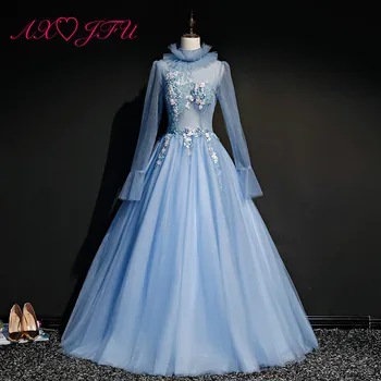 AXJFU princess blue lace flower evening dress stage vocal solo high neck beading ruffles flower crystal blue evening dress
AXJFU princess blue lace flower evening dress stage vocal solo high neck beading ruffles flower crystal blue evening dress
