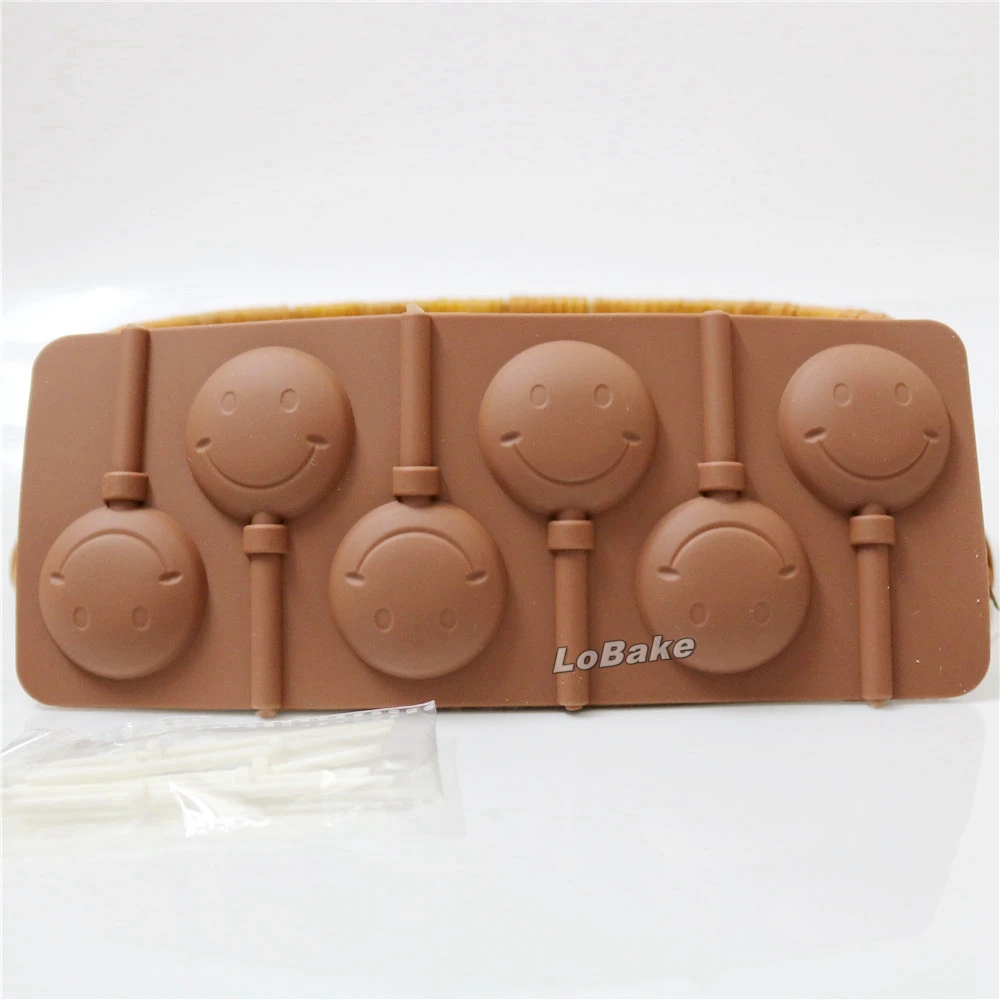 6 cavities 24*9.5cm smiling face shape chocolate mold lollipop popsicle ice cream moulds with plastic stick for DIY bakery
6 cavities 24*9.5cm smiling face shape chocolate mold lollipop popsicle ice cream moulds with plastic stick for DIY bakery