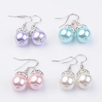 50 pairs Glass Pearl Beads Dangle Earrings with Brass Rhinestone Spacer Beads and Brass Earring Hooks,Mixed Color ,35mm long F80
50 pairs Glass Pearl Beads Dangle Earrings with Brass Rhinestone Spacer Beads and Brass Earring Hooks,Mixed Color ,35mm long F80