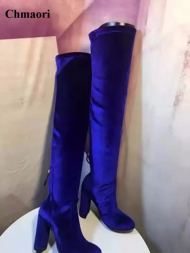 New Fashion Women Over Knee Thick Heel Boots Blue Red Corduroy Thigh Long High Heel Boots Zipper-up Winter Boots
New Fashion Women Over Knee Thick Heel Boots Blue Red Corduroy Thigh Long High Heel Boots Zipper-up Winter Boots