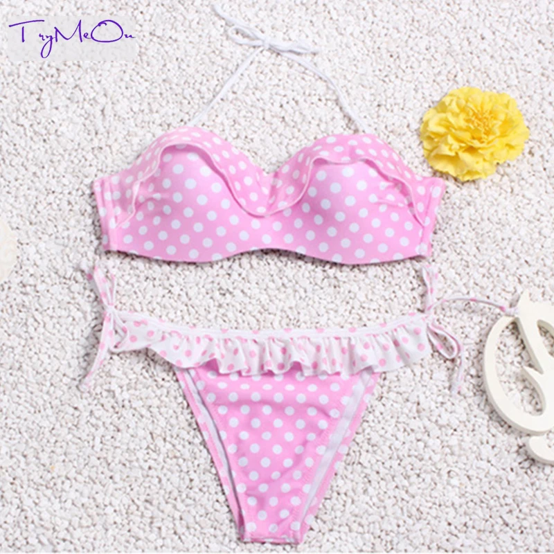 TryMeOn Pink Halter Dot Ruffle Bikini Sexy Monokini Bikinis Sets Halter Swimwear Women Sexy Bikinis Swimsuit Brazilian Female
TryMeOn Pink Halter Dot Ruffle Bikini Sexy Monokini Bikinis Sets Halter Swimwear Women Sexy Bikinis Swimsuit Brazilian Female
