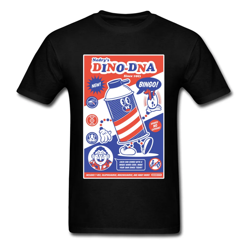 bingo dino dna 10929 T-shirts for Men Birthday Summer Fall Tops Shirts Short Sleeve Slim Fit Sweatshirts Round Neck 100% Cotton bingo dino dna 10929 black