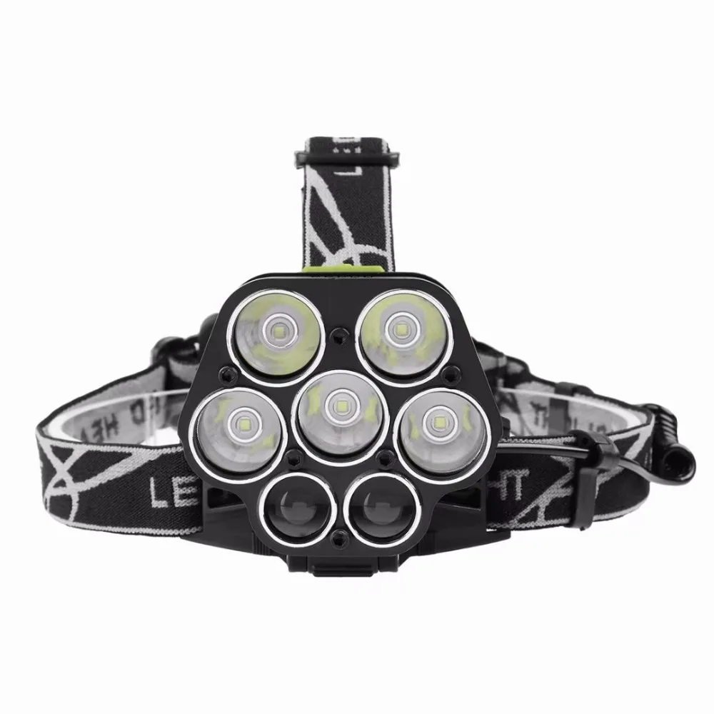 7LED 5 * T6 2 XPE 10000LM фара налобный фонарь USB перезаряжаемые фары для рыбалки велосипеда