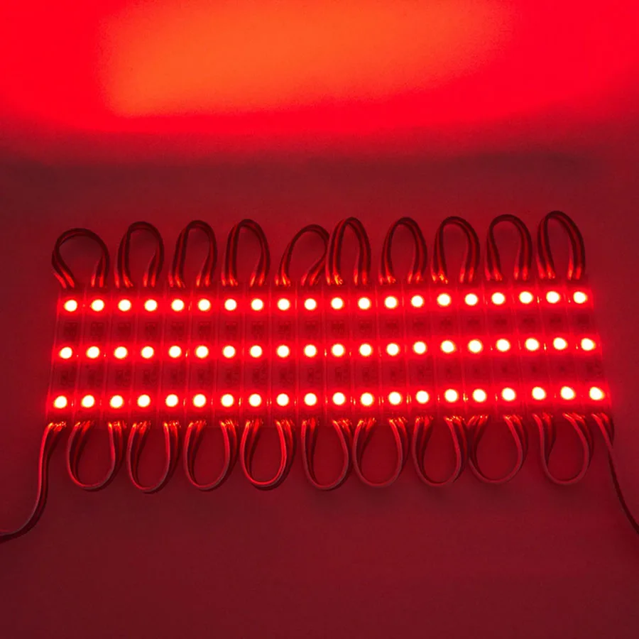 LED Module SMD 5050 3 LED DC12V Waterproof Advertisement Sign Letter Storefront Strip Lamp Modules Light Red Color (20)