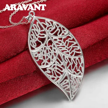 New Fashion 925 Silver Leaves Pendant Necklace Women Silver Jewelry Mother Day Gifts
New Fashion 925 Silver Leaves Pendant Necklace Women Silver Jewelry Mother Day Gifts