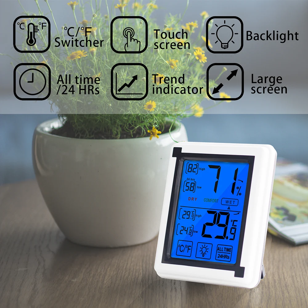 1Pcs Weather Clock, Digital Clock with big LCD Display Humidity Temperature Display Timer Intelligent Touch Control
1Pcs Weather Clock, Digital Clock with big LCD Display Humidity Temperature Display Timer Intelligent Touch Control