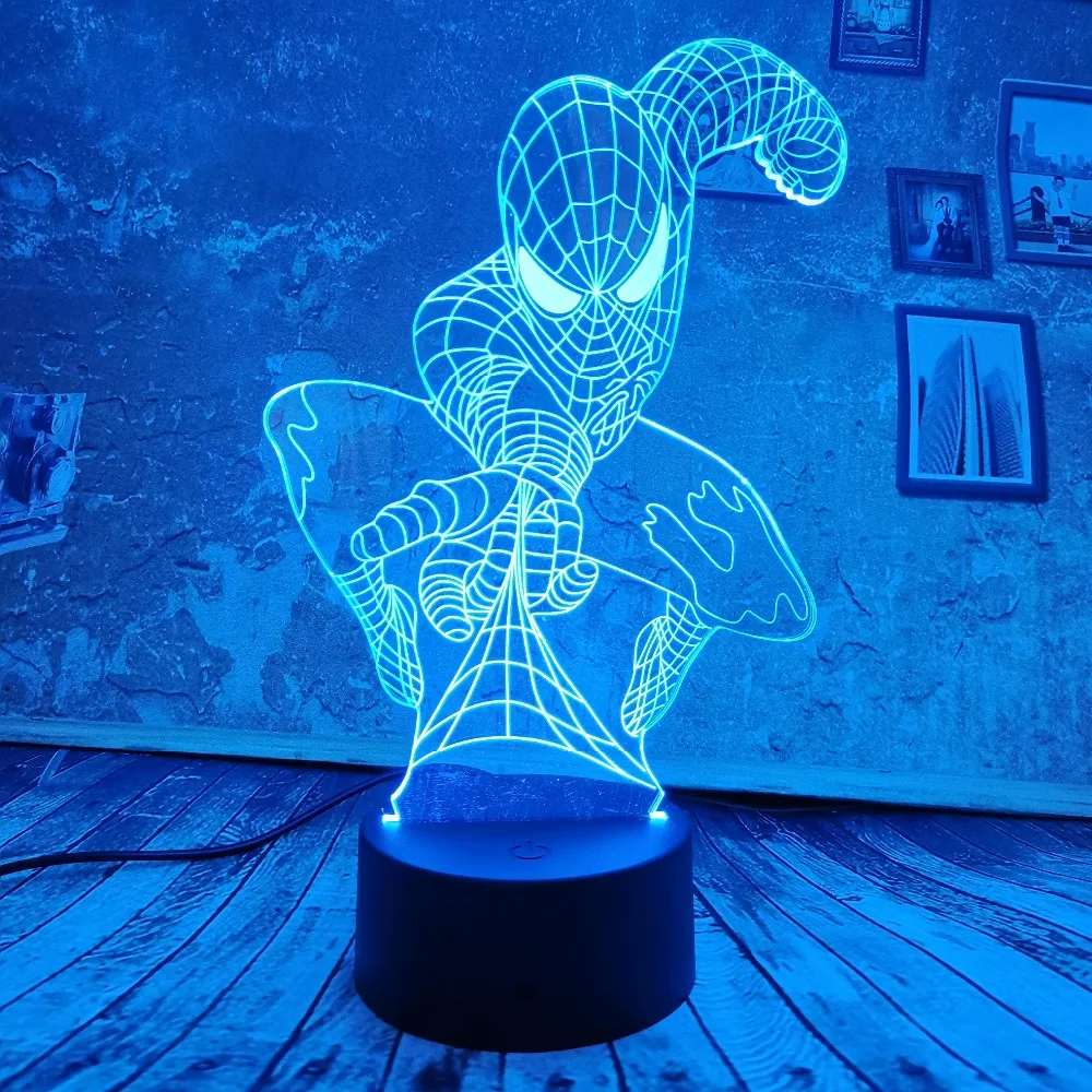 Cool Boy Gifts 3D LED Lamp Marvel Spider Man Lamp Night Light Touch 7 Auto Color Gradient USB Boys Kid Toys Xmas Decor Gifts
Cool Boy Gifts 3D LED Lamp Marvel Spider Man Lamp Night Light Touch 7 Auto Color Gradient USB Boys Kid Toys Xmas Decor Gifts
