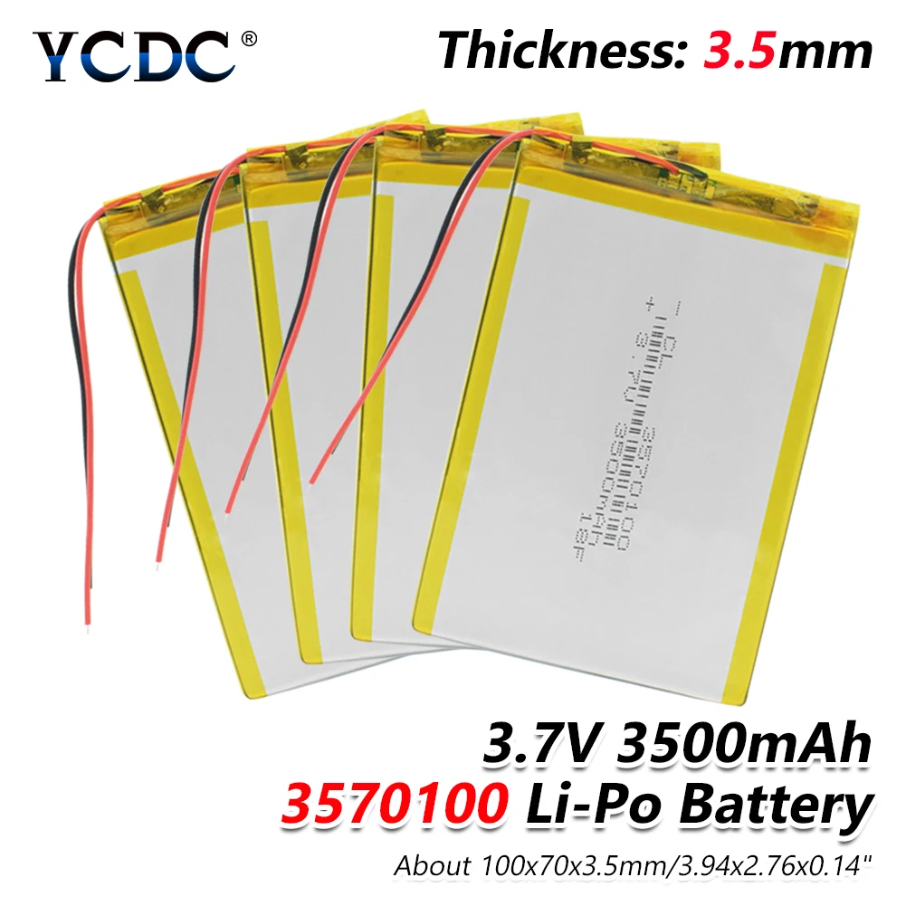 1/2/4 3570100 100x70x3.5mm Rechargeable Li Polymer Li Po Lithium Polymer Battery For IPad DVD Tablet Laptop Game Player E-book
1/2/4 3570100 100x70x3.5mm Rechargeable Li Polymer Li Po Lithium Polymer Battery For IPad DVD Tablet Laptop Game Player E-book