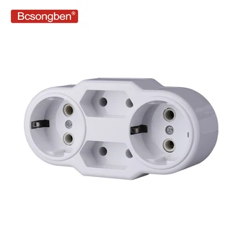 

Bcsongben European Type Conversion Plug 1 TO 4 Way EU Germany Standard Power Adapter Socket 16A Travel charging adapter