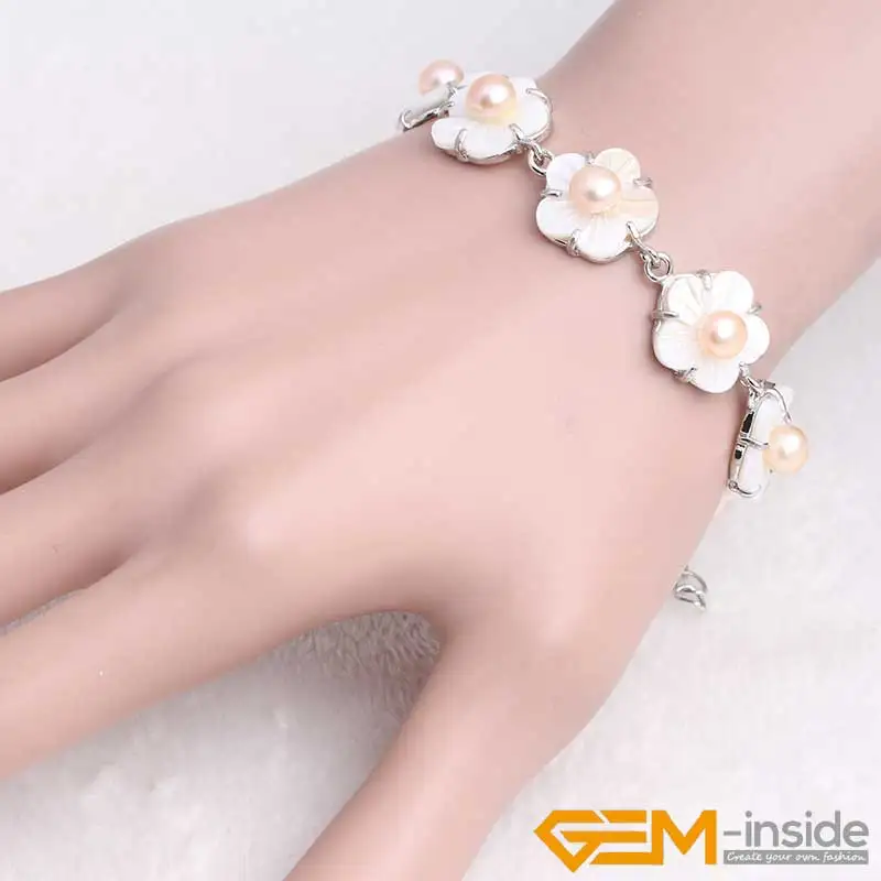 6-7mm Freshwater Pearl Silver Plated Link Bracelet 7" Fashion Jewelry Gift For Women White Purple Black Pink Pearl Selectable
6-7mm Freshwater Pearl Silver Plated Link Bracelet 7" Fashion Jewelry Gift For Women White Purple Black Pink Pearl Selectable