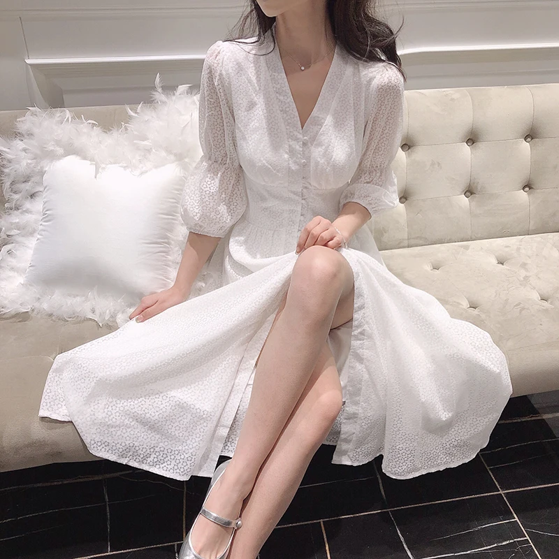 2019 Autumn Women Vintage White Party Dresses Lady Puff Sleeve Long Dress Woman Half Sleeve Long White Dress
2019 Autumn Women Vintage White Party Dresses Lady Puff Sleeve Long Dress Woman Half Sleeve Long White Dress