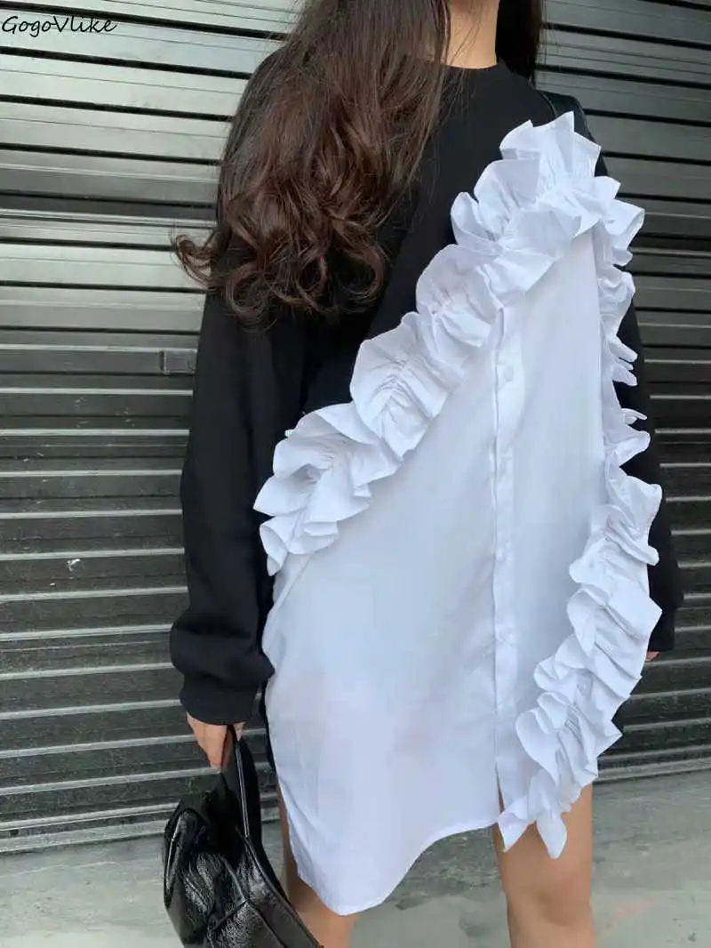 Vintage Ruffles Sweatershirt Women Irregular Blouse 2019 Spring women Casual Tops Pullovers Patchwork Europe Style LT834S50
Vintage Ruffles Sweatershirt Women Irregular Blouse 2019 Spring women Casual Tops Pullovers Patchwork Europe Style LT834S50