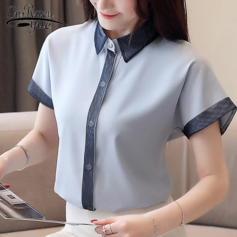 fashion womens clothing women's summer blouses 2019 short sleeve chiffon women blouse turn down collar office blouse 3409 50
fashion womens clothing women's summer blouses 2019 short sleeve chiffon women blouse turn down collar office blouse 3409 50
