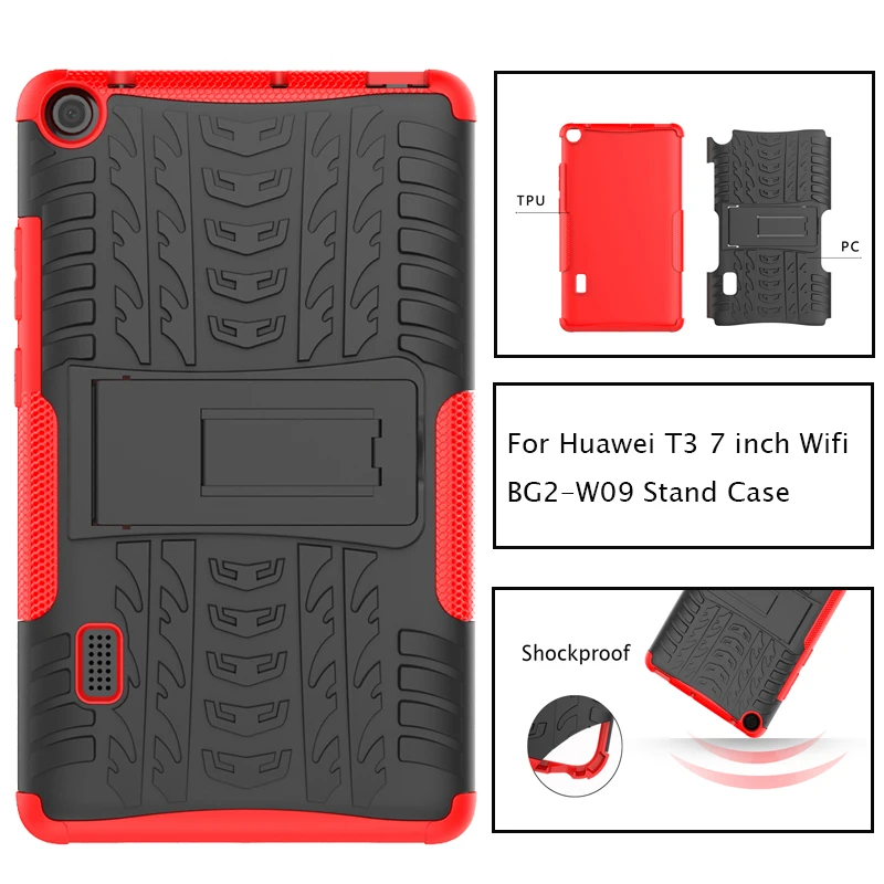 Hybrid Armor Kickstand Silicon Tablet Case for Huawei MediaPad T3 7 WiFi BG2-W09 7.0 inch Stand Shockproof Cover Funda Coque
Hybrid Armor Kickstand Silicon Tablet Case for Huawei MediaPad T3 7 WiFi BG2-W09 7.0 inch Stand Shockproof Cover Funda Coque