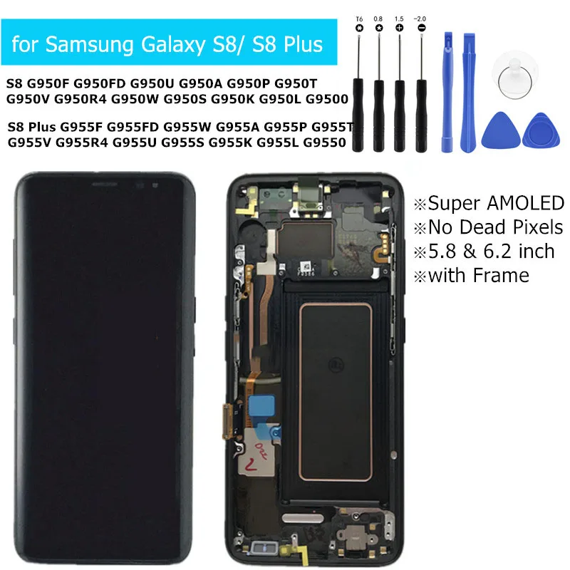 For Samsung Galaxy S8 S8 Plus G950 G955 Lcd Display with frame Display Touch Screen Digitizer Assembly Replacement Repair Parts
For Samsung Galaxy S8 S8 Plus G950 G955 Lcd Display with frame Display Touch Screen Digitizer Assembly Replacement Repair Parts