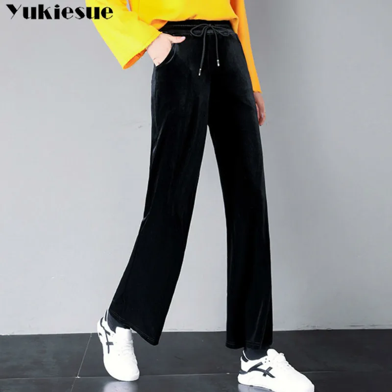 2022 Winter Gold Velvet Pants for Women Elastic Waist women's Wide Leg Pants Female Casual Loose Thick Warm Trousers clothes
2022 Winter Gold Velvet Pants for Women Elastic Waist women's Wide Leg Pants Female Casual Loose Thick Warm Trousers clothes