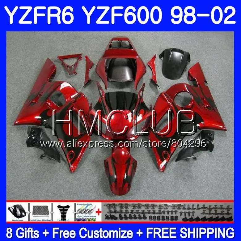 Body For YAMAHA YZF-R6 Black flames YZF 600 YZFR6 98 99 00 01 02 100HM.4 YZF-R600 YZF600 YZF R6 1998 1999 2000 2001 2002 Fairing
Body For YAMAHA YZF-R6 Black flames YZF 600 YZFR6 98 99 00 01 02 100HM.4 YZF-R600 YZF600 YZF R6 1998 1999 2000 2001 2002 Fairing
