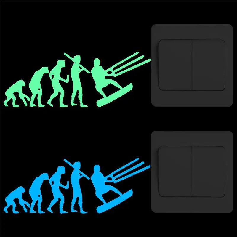 Kite Surfing Evolution Vinyl Switch Sticker Glow in the Dark Creative Cartoon Luminous Wall Stickers for Children Kids Rooms DIY
Kite Surfing Evolution Vinyl Switch Sticker Glow in the Dark Creative Cartoon Luminous Wall Stickers for Children Kids Rooms DIY