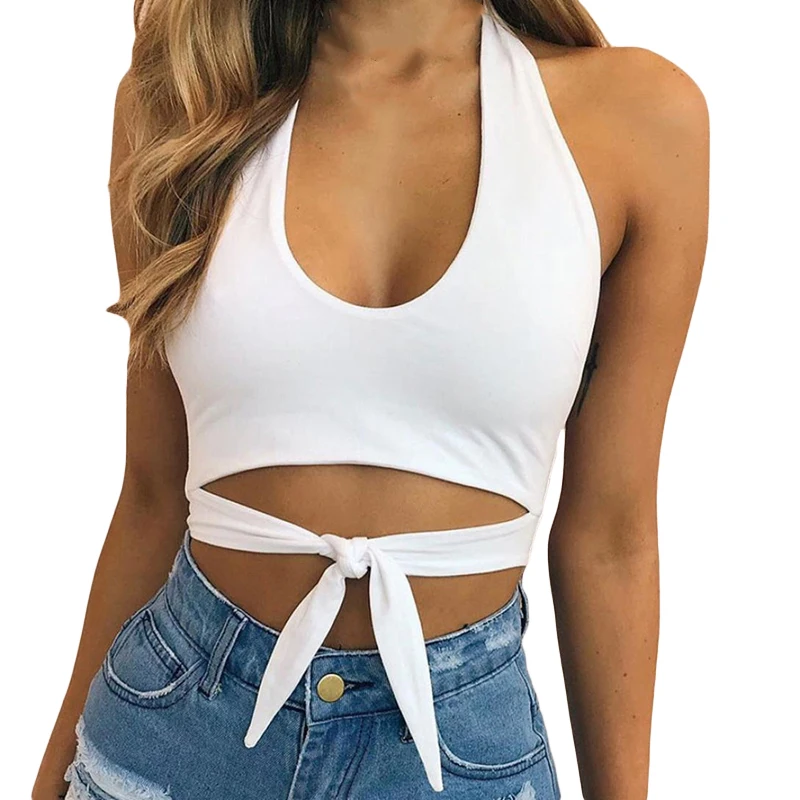 Halter Backless Sexy Tops for Women Off Shoulder Sleeveless U Collar Crop Top Women Knotted Short Summer Tank Top
Halter Backless Sexy Tops for Women Off Shoulder Sleeveless U Collar Crop Top Women Knotted Short Summer Tank Top