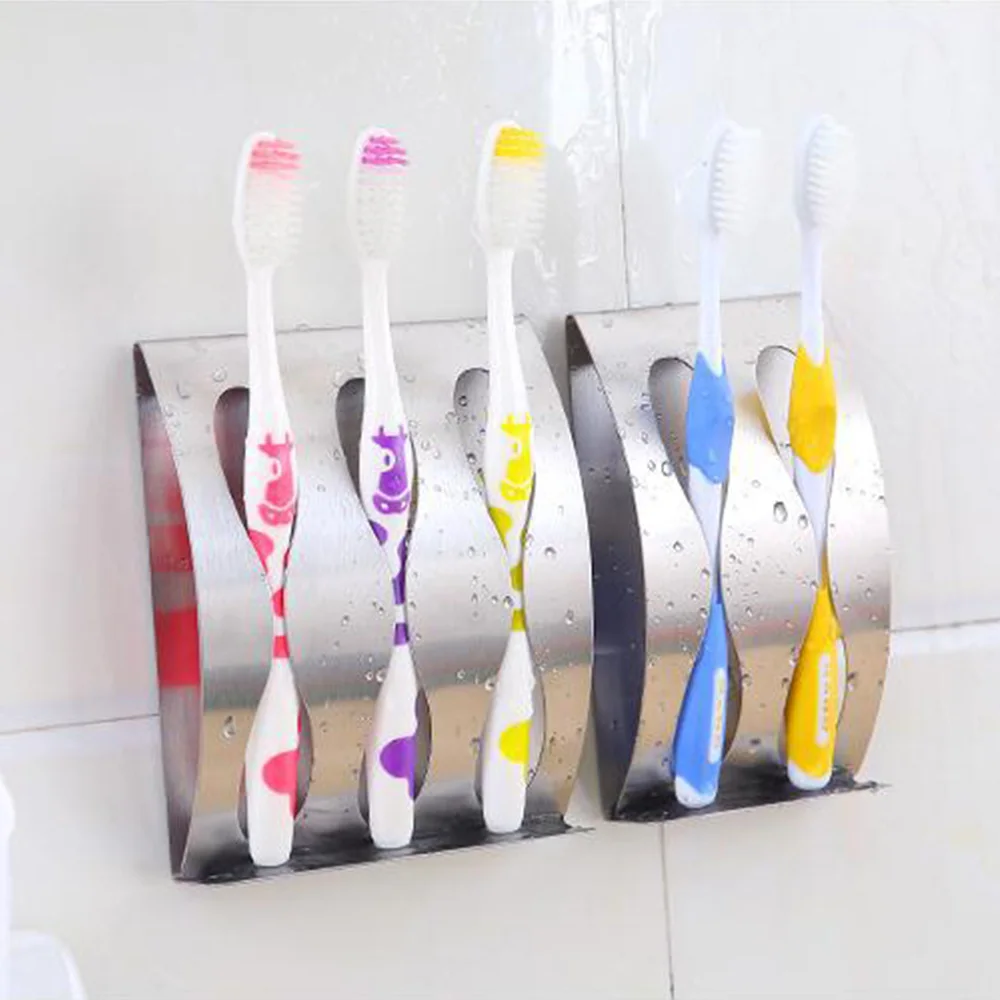 Wall-Mounted Stainless Steel Toothbrush Holder Stand Tooth Brush Razor Organizer Shelf Rack 2/3 Position Bathroom Accessories
Wall-Mounted Stainless Steel Toothbrush Holder Stand Tooth Brush Razor Organizer Shelf Rack 2/3 Position Bathroom Accessories