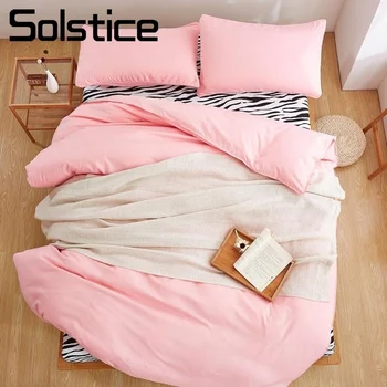 Solstice Home Textile Single Double Bedding Sets Pink Solid Duvet Cover Pillowcase Zebra Flat Sheet Girl Kid Woman Bed Linen Kit
Solstice Home Textile Single Double Bedding Sets Pink Solid Duvet Cover Pillowcase Zebra Flat Sheet Girl Kid Woman Bed Linen Kit