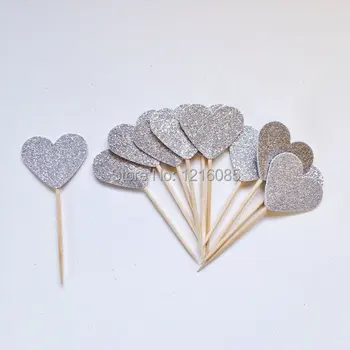 Sliver hearts Cupcake Toppers birthday baby bridal shower tea party food picks wedding cake decor toothpicks
Sliver hearts Cupcake Toppers birthday baby bridal shower tea party food picks wedding cake decor toothpicks