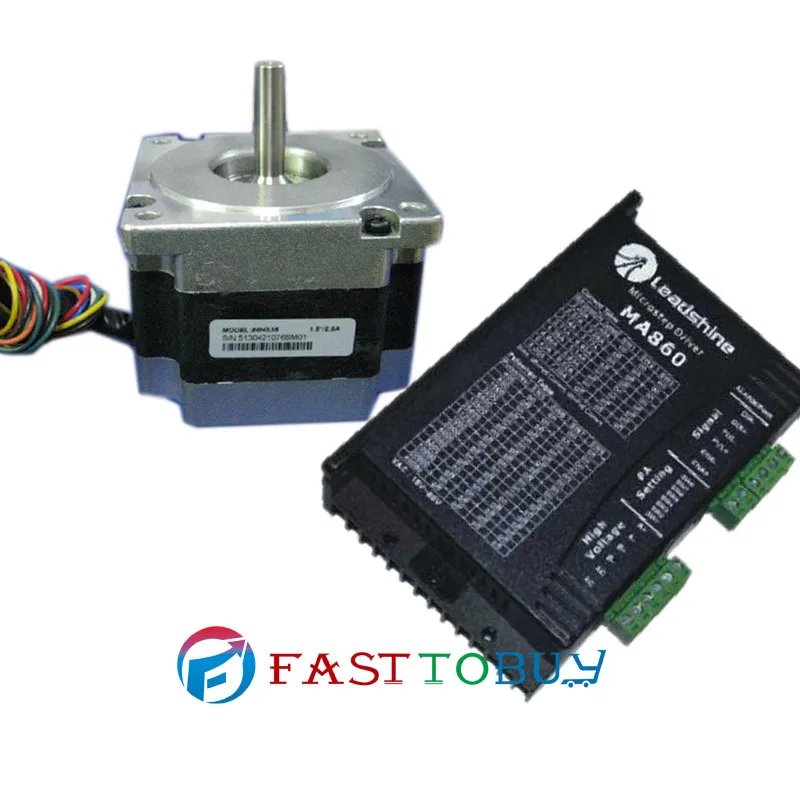 Cheap China NEMA34 86mm 500ozin 3.5NM 24-80VDC 2-phase Stepper motor Drive kits 86HS35+DM860
Cheap China NEMA34 86mm 500ozin 3.5NM 24-80VDC 2-phase Stepper motor Drive kits 86HS35+DM860