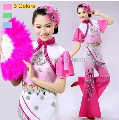 Adult Women Plus Size Pink Green Blue Ancient Traditional Chinese Folk Dance Performance Clothing / Chinese Fan Dance Costumes
Adult Women Plus Size Pink Green Blue Ancient Traditional Chinese Folk Dance Performance Clothing / Chinese Fan Dance Costumes