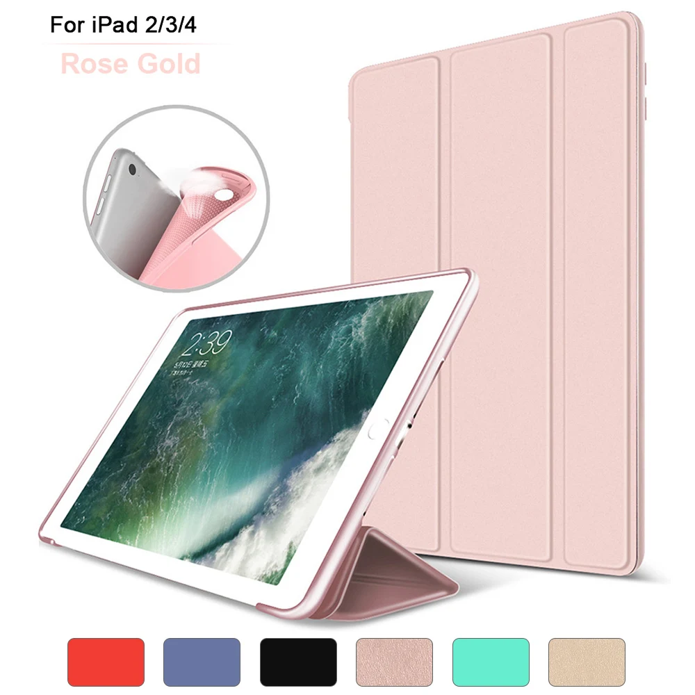 Чехол для планшета Batianda iPad 2/3/4 умный чехол из ПУ + силикона складная задняя крышка
