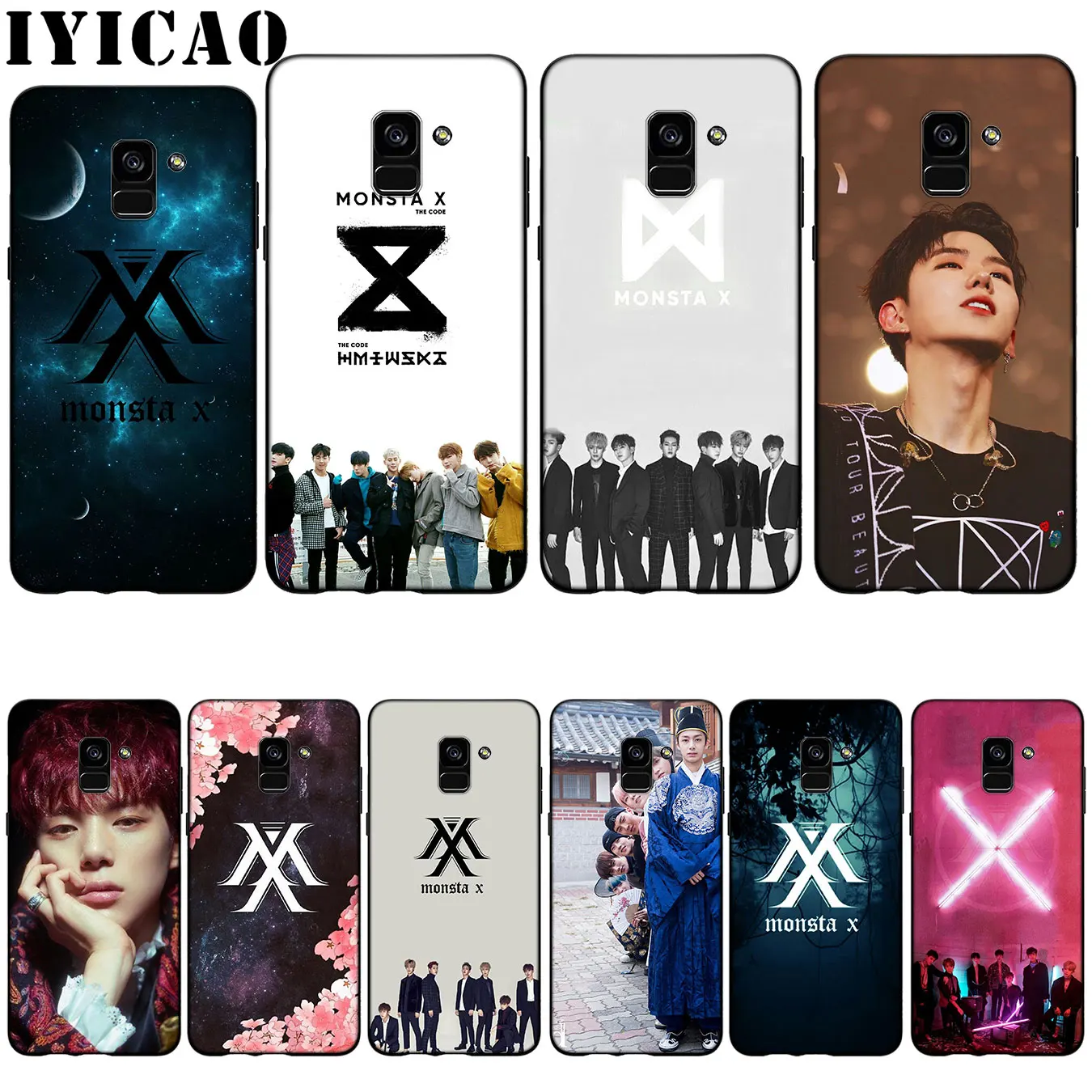 

IYICAO KPOP Boy Group Monsta X Silicone Soft Case for Samsung Galaxy A6 Plus A9 A8 A7 2018 A3 A5 2016 2017 Note 9 8