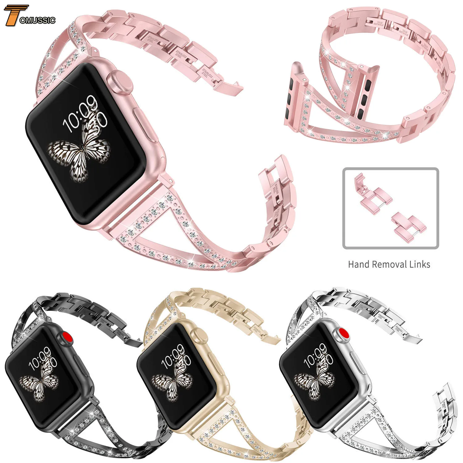 Ремешок для часов, из нержавеющей стали для Apple Watch Series 5 4 3 2 1, 38, 42, 40, 44 мм
Ремешок для часов, из нержавеющей стали для Apple Watch Series 5 4 3 2 1, 38, 42, 40, 44 мм