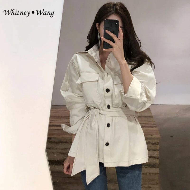 WHITNEY WANG 2019 Spring Autumn Fashion Streetwear Korean Style Sashes Denim Jacket Women Jean Coat
WHITNEY WANG 2019 Spring Autumn Fashion Streetwear Korean Style Sashes Denim Jacket Women Jean Coat