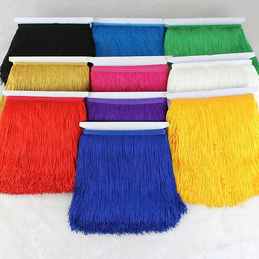 

15cm polyester Tassel Fringe Lace Trim for DIY Derss Home Decorative Macrame Samba Dance Dress Trimming Latin Fringe Tassel Lace