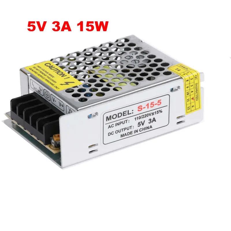 Switching mode ac-dc 5v 3a 15W power supply 5v led driver, DC5V Aluminum AC 110V 220V to 5v lighting transformer for led light
Switching mode ac-dc 5v 3a 15W power supply 5v led driver, DC5V Aluminum AC 110V 220V to 5v lighting transformer for led light
