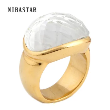 Wedding Rings Jewelry Gold-Color Stainless Steel With Clear White Crystal For women
Wedding Rings Jewelry Gold-Color Stainless Steel With Clear White Crystal For women