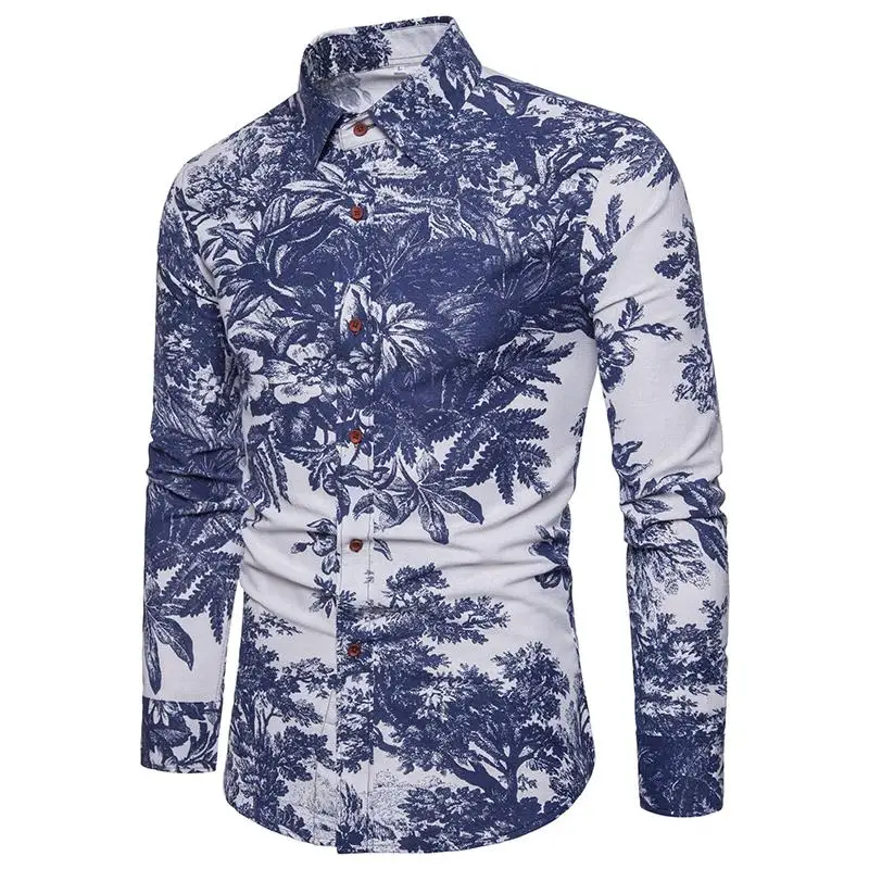Long sleeve plus size Casual Linen Shirts Men Flower Blouse Men Casual Hawaiian Floral Shirt Men's clothing
Long sleeve plus size Casual Linen Shirts Men Flower Blouse Men Casual Hawaiian Floral Shirt Men's clothing