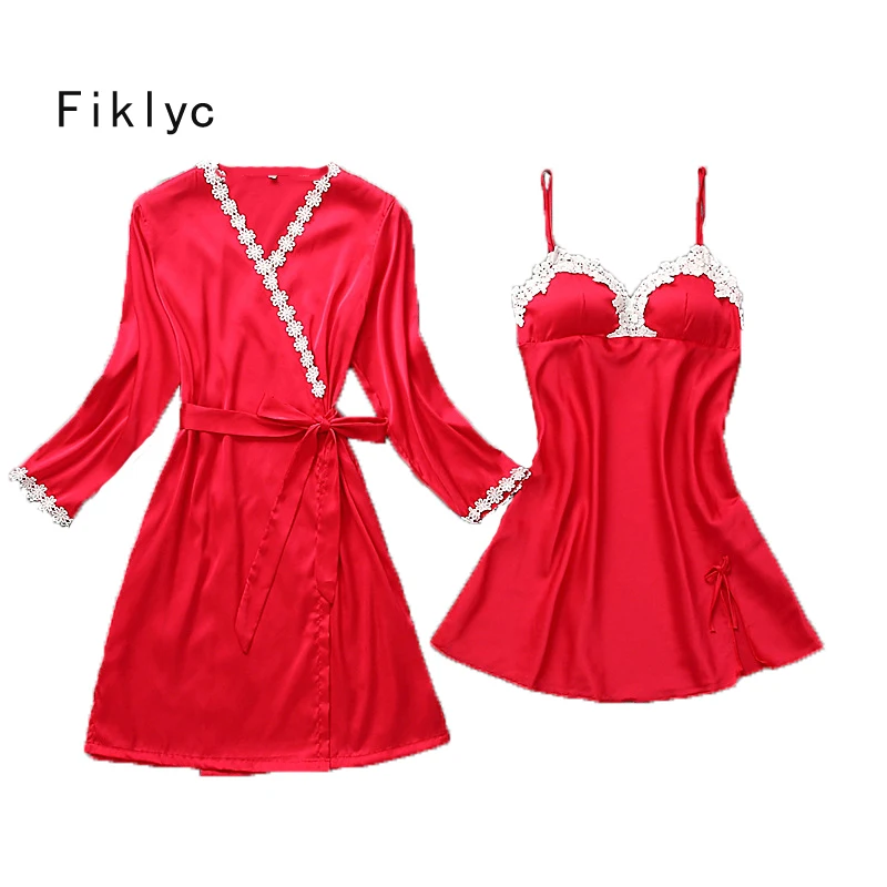 Fiklyc brand womens robe & gown sets mini nightdress + long sleeve bathrobe two-pieces female sexy floral lingerie nighties HOT
Fiklyc brand womens robe & gown sets mini nightdress + long sleeve bathrobe two-pieces female sexy floral lingerie nighties HOT