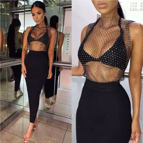 2019 New Women Sleeveless Mesh Rhinestone Club Party Crop Tops Blouses Pullover Top Shirts
2019 New Women Sleeveless Mesh Rhinestone Club Party Crop Tops Blouses Pullover Top Shirts