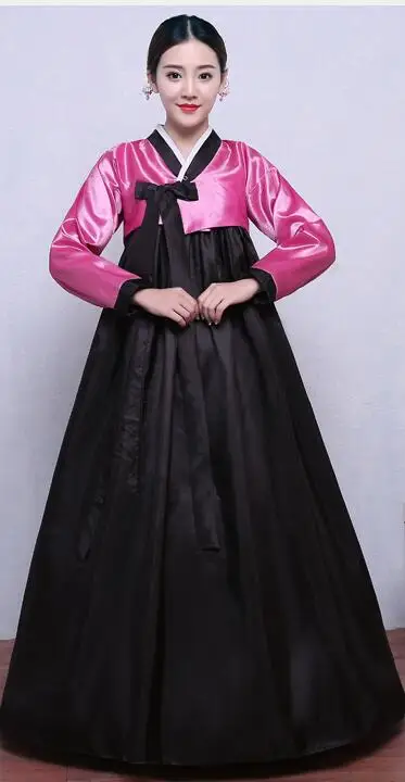 Черный костюм ханьфу Традиционный корейский Костюм женская национальная одежда