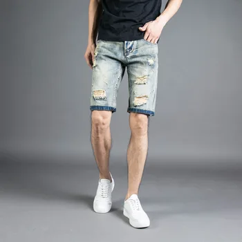 Fashion Men's Jeans Shorts High Quality Summer Denim Shorts Men Knee Length Cotton Short Ripped Jeans Size 29-38
Fashion Men's Jeans Shorts High Quality Summer Denim Shorts Men Knee Length Cotton Short Ripped Jeans Size 29-38