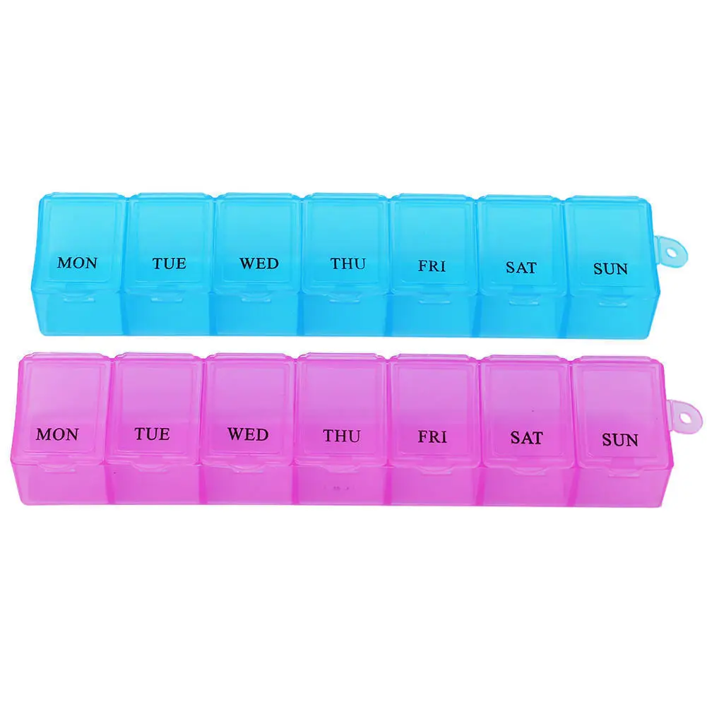 2pcs Portable 7 Days Weekly Vitamin Medicine Drug Pill Box Holder Storage Organizer Container Case Pillbox for Travel
2pcs Portable 7 Days Weekly Vitamin Medicine Drug Pill Box Holder Storage Organizer Container Case Pillbox for Travel