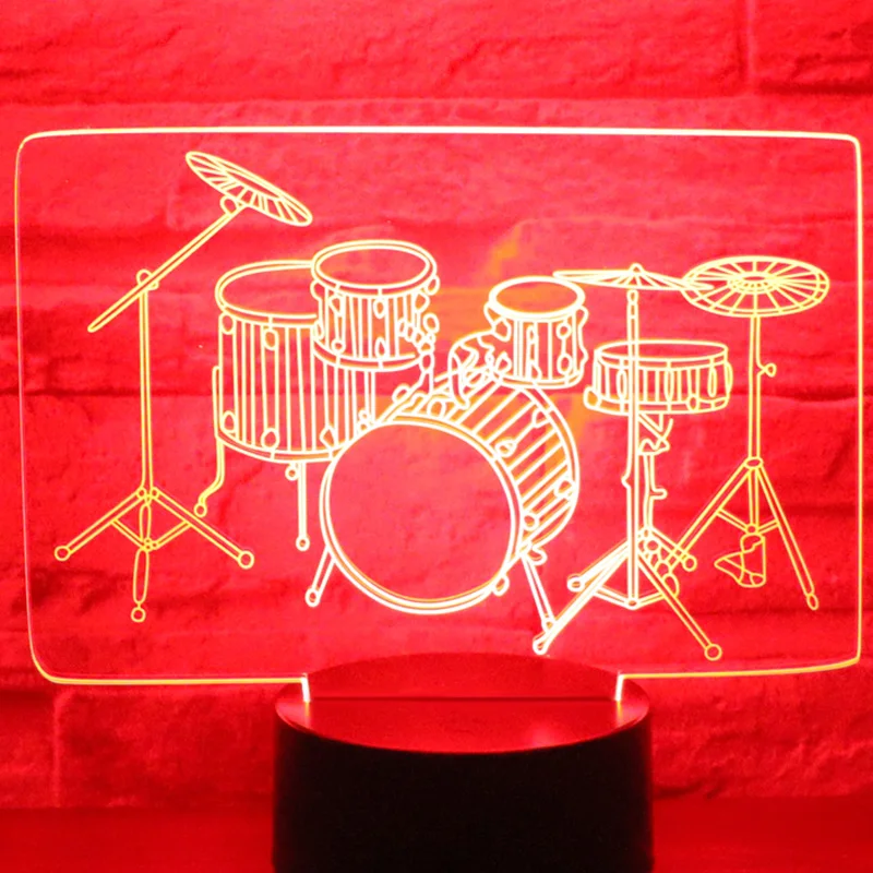 3D LED Night Light Drum Kit Set with 7 Colors Light for Home Decoration Lamp Amazing Visualization Optical Illusion Awesome
3D LED Night Light Drum Kit Set with 7 Colors Light for Home Decoration Lamp Amazing Visualization Optical Illusion Awesome