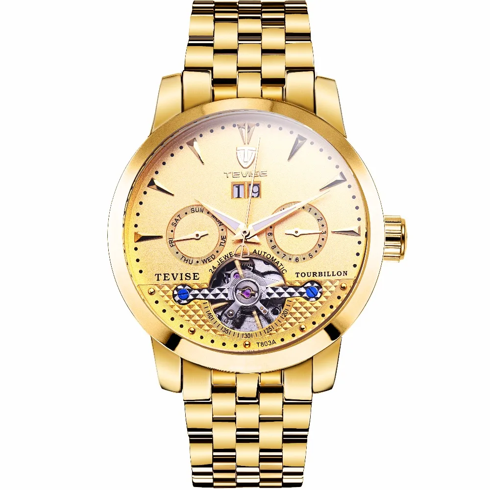 TEVISE 2018 Golden Men Watch Cool Mechanical Automatic Wristwatch Stainless Steel Band Male Clock Skeleton
TEVISE 2018 Golden Men Watch Cool Mechanical Automatic Wristwatch Stainless Steel Band Male Clock Skeleton