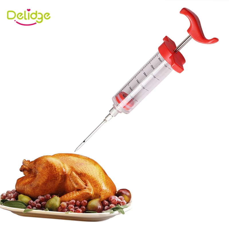 Delidge 1 set Stainless Steel Needle Meat Injector Flavor Marinade Spice Syringe Cooking Meat Poultry Turkey Chicken BBQ Tool
Delidge 1 set Stainless Steel Needle Meat Injector Flavor Marinade Spice Syringe Cooking Meat Poultry Turkey Chicken BBQ Tool