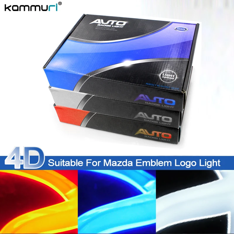 Kammuri стайлинга автомобилей 4D холодный свет сзади знак лампы эмблема логотип для