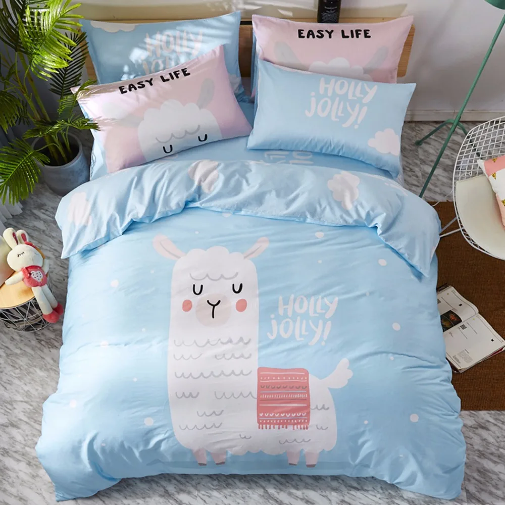 Cartoon cotton 3/4Pcs Bedding Set Twin Full Queen Bedclothes Duvet Cover Flat Bed Sheet Pillowcase bedroom Home textile Alpaca
Cartoon cotton 3/4Pcs Bedding Set Twin Full Queen Bedclothes Duvet Cover Flat Bed Sheet Pillowcase bedroom Home textile Alpaca
