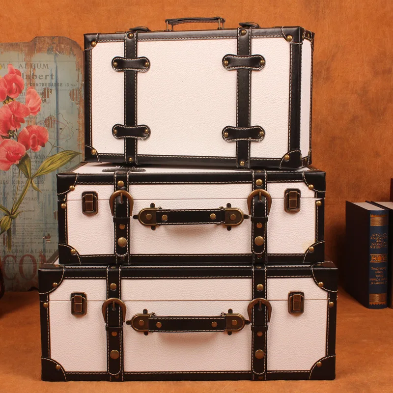 

Factory direct high-grade storage box retro European-style antique suitcase storage box storage box shooting props