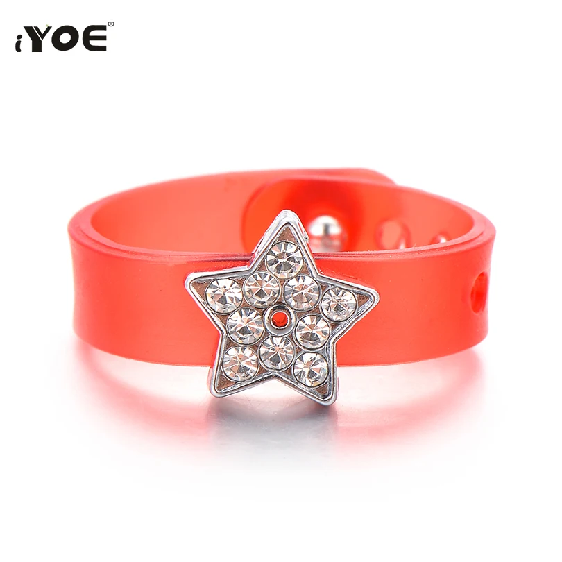 IYOE DIY сердце Корона улыбка цветок Кристалл Кольца для детей регулируемый